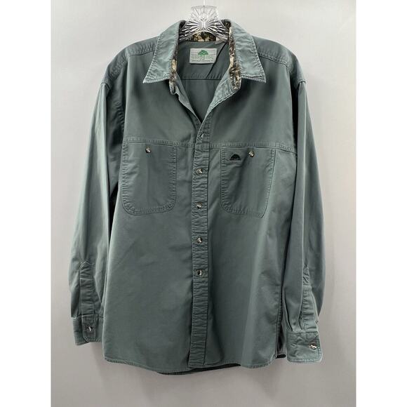 Bushlan Men’s Long Sleeve Button Front Vintage (89) Hunting Shirt Green Large - Picture 12 of 12